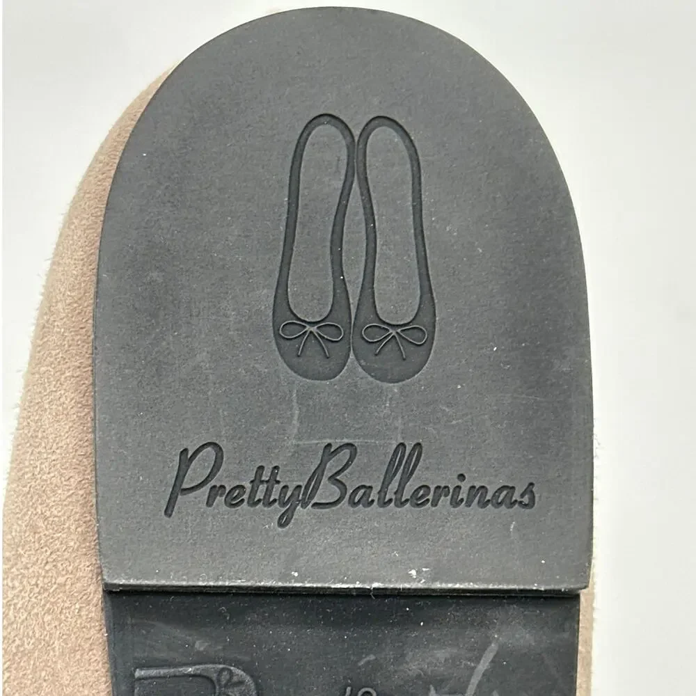 Pretty Ballerinas Rosario Classic Taupe Rope Bow Flats Shoes Sz EU 37 US 6.5-7